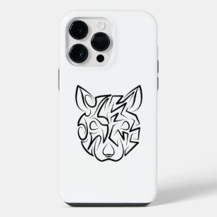 Schwarz-Weiß-Tribal iPhone 14 Pro Max Hülle