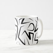 Schwarz-Weiß-Tribal Kaffeetasse (VorderseiteRechts)