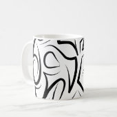 Schwarz-Weiß-Tribal Kaffeetasse (Vorderseite Links)