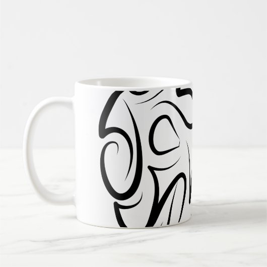 Schwarz-Weiß-Tribal Kaffeetasse (Links)