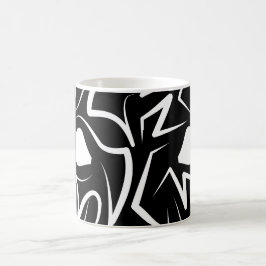 Schwarz-Weiß-Tribal Kaffeetasse