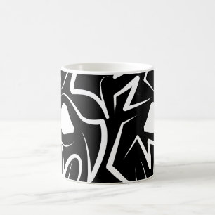 Schwarz-Weiß-Tribal Kaffeetasse