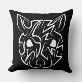 Schwarz-Weiß-Tribal Kissen