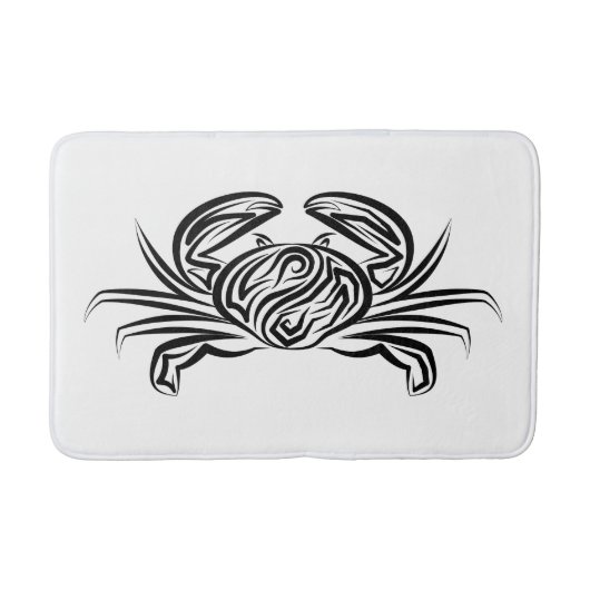 Schwarz-Weiß-Tribal-Krabbe Badematte (Vorderseite)