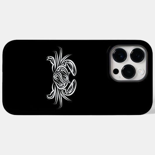 Schwarz-Weiß-Tribal-Krabbe Case-Mate iPhone Hülle (Rückseite (Horizontal))