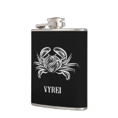 Schwarz-Weiß-Tribal-Krabbe Flachmann (Links)