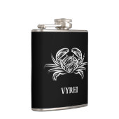 Schwarz-Weiß-Tribal-Krabbe Flachmann (Rechts)