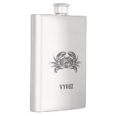 Schwarz-Weiß-Tribal-Krabbe Flachmann (Rechts)