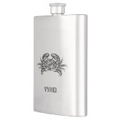 Schwarz-Weiß-Tribal-Krabbe Flachmann (Links)