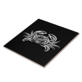 Schwarz-Weiß-Tribal-Krabbe Fliese (Seite)