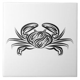 Schwarz-Weiß-Tribal-Krabbe Fliese
