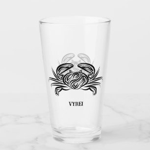 Schwarz-Weiß-Tribal-Krabbe Glas