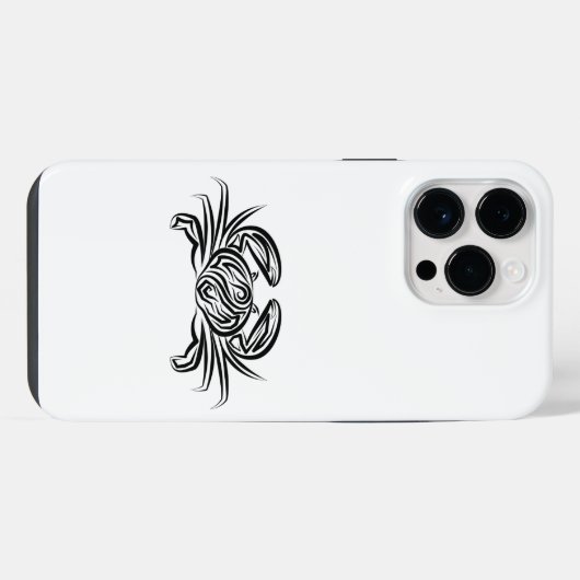 Schwarz-Weiß-Tribal-Krabbe iPhone Hülle (Rückseite (Horizontal))