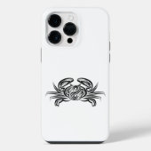 Schwarz-Weiß-Tribal-Krabbe iPhone Hülle (Rückseite)