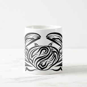 Schwarz-Weiß-Tribal-Krabbe Kaffeetasse