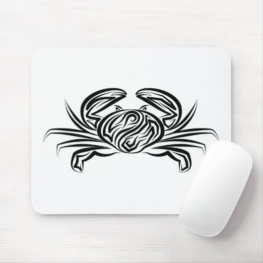 Schwarz-Weiß-Tribal-Krabbe Mousepad (Mit Mouse)