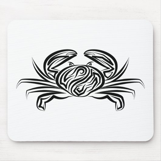 Schwarz-Weiß-Tribal-Krabbe Mousepad (Vorne)