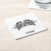 Schwarz-Weiß-Tribal-Krabbe Rechteckiger Pappuntersetzer (angewinkelt)