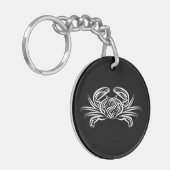 Schwarz-Weiß-Tribal-Krabbe Schlüsselanhänger (Vorderseite links)