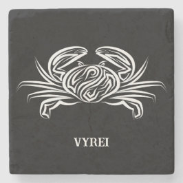 Schwarz-Weiß-Tribal-Krabbe Steinuntersetzer