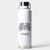 Schwarz-Weiß-Tribal-Krabbe Trinkflasche (Rückseite)