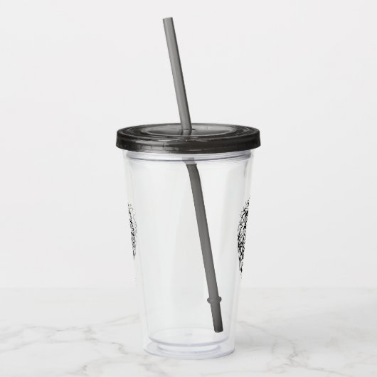 Schwarz-Weiß-Tribal-Lion Acryltrinkbecher (Links)
