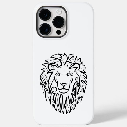 Schwarz-Weiß-Tribal-Lion Case-Mate iPhone Hülle (Rückseite)