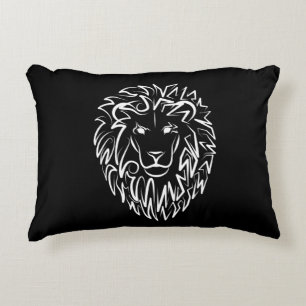 Schwarz-Weiß-Tribal-Lion Dekokissen