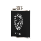 Schwarz-Weiß-Tribal-Lion Flachmann (Links)