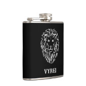 Schwarz-Weiß-Tribal-Lion Flachmann (Rechts)