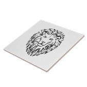 Schwarz-Weiß-Tribal-Lion Fliese (Seite)