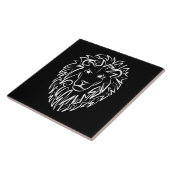 Schwarz-Weiß-Tribal-Lion Fliese (Seite)