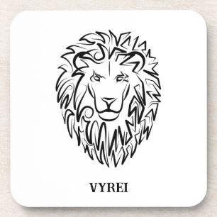 Schwarz-Weiß-Tribal-Lion Getränkeuntersetzer