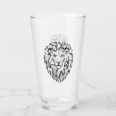Schwarz-Weiß-Tribal-Lion Glas (Rückseite)