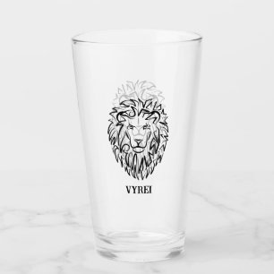 Schwarz-Weiß-Tribal-Lion Glas