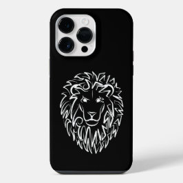 Schwarz-Weiß-Tribal-Lion iPhone 14 Pro Max Hülle