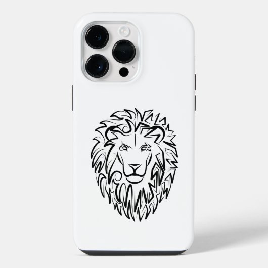 Schwarz-Weiß-Tribal-Lion iPhone Hülle (Rückseite)