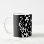 Schwarz-Weiß-Tribal-Lion Kaffeetasse (Links)