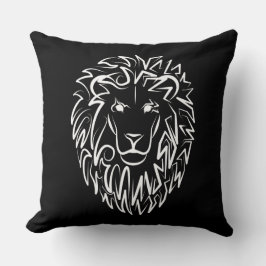 Schwarz-Weiß-Tribal-Lion Kissen