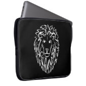 Schwarz-Weiß-Tribal-Lion Laptopschutzhülle (Vorne Rechts)