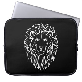 Schwarz-Weiß-Tribal-Lion Laptopschutzhülle
