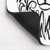 Schwarz-Weiß-Tribal-Lion Mousepad (Ecke)