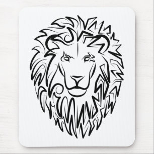 Schwarz-Weiß-Tribal-Lion Mousepad