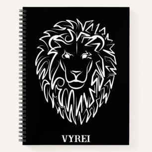 Schwarz-Weiß-Tribal-Lion Notizblock