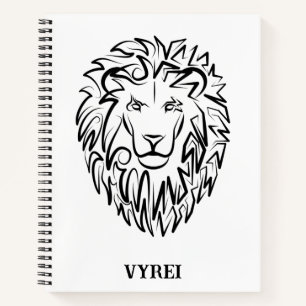 Schwarz-Weiß-Tribal-Lion Notizblock