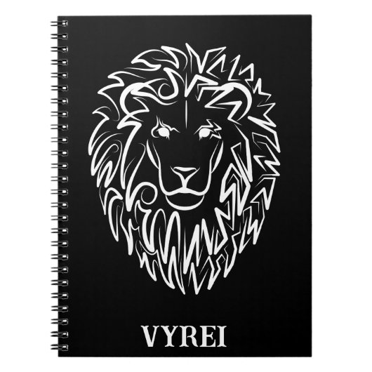 Schwarz-Weiß-Tribal-Lion Notizblock (Vorderseite)