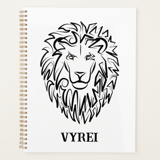 Schwarz-Weiß-Tribal-Lion Planer (Vorderseite)