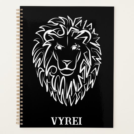 Schwarz-Weiß-Tribal-Lion Planer (Vorderseite)