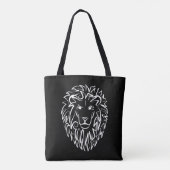 Schwarz-Weiß-Tribal-Lion Tasche (Rückseite)