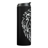 Schwarz-Weiß-Tribal-Lion Thermosbecher (Nach links gedreht)